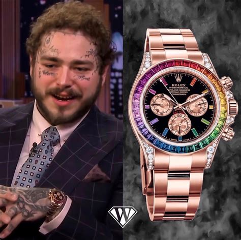 post malone watch rolex rainbow falon|post malone actor.